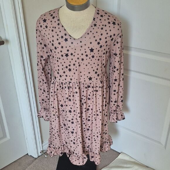 Elegant Starry Pink Midi Dress - Picture 3 of 16